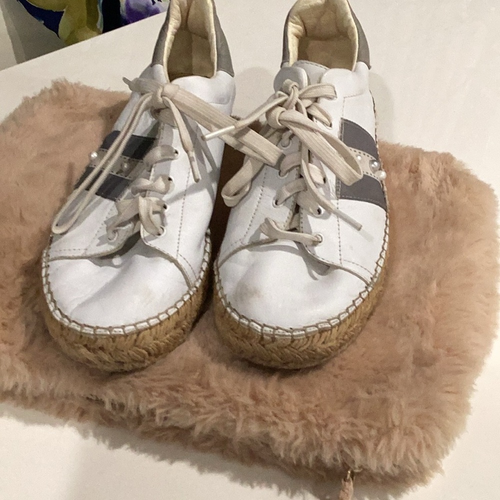 Casual White and Gray Espadrilles for Women